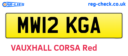 MW12KGA are the vehicle registration plates.