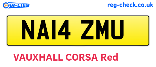 NA14ZMU are the vehicle registration plates.