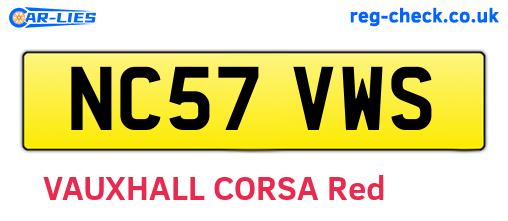 NC57VWS are the vehicle registration plates.