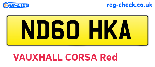 ND60HKA are the vehicle registration plates.