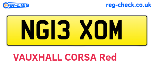NG13XOM are the vehicle registration plates.