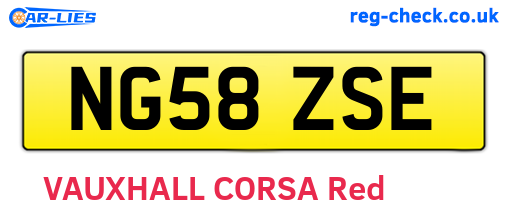 NG58ZSE are the vehicle registration plates.