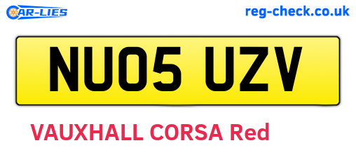 NU05UZV are the vehicle registration plates.