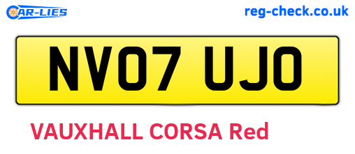 NV07UJO are the vehicle registration plates.