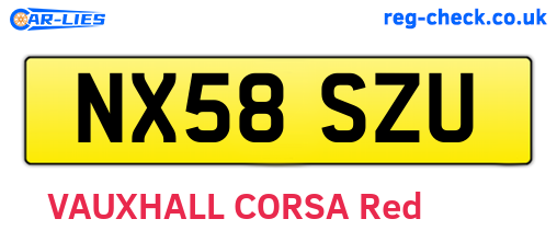 NX58SZU are the vehicle registration plates.