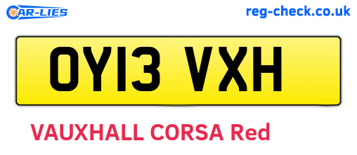 OY13VXH are the vehicle registration plates.