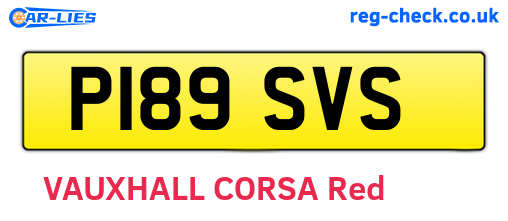 P189SVS are the vehicle registration plates.