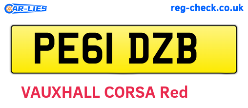 PE61DZB are the vehicle registration plates.