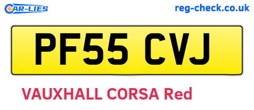 PF55CVJ are the vehicle registration plates.