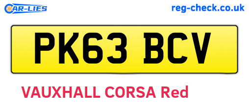 PK63BCV are the vehicle registration plates.