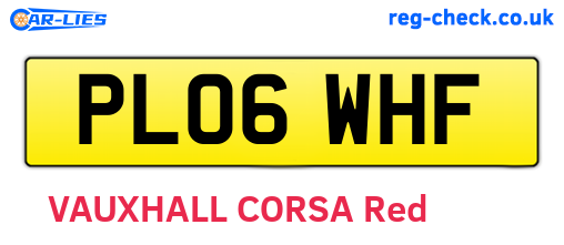PL06WHF are the vehicle registration plates.