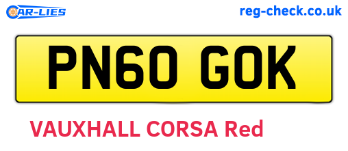 PN60GOK are the vehicle registration plates.