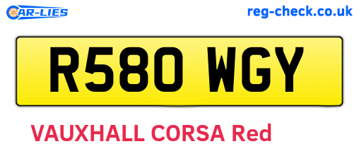 R580WGY are the vehicle registration plates.
