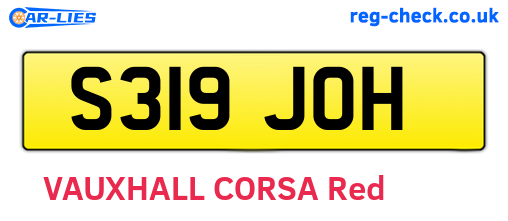 S319JOH are the vehicle registration plates.
