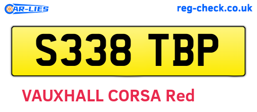 S338TBP are the vehicle registration plates.