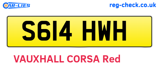 S614HWH are the vehicle registration plates.