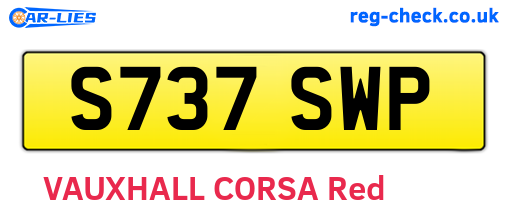 S737SWP are the vehicle registration plates.