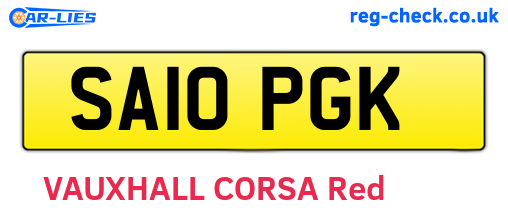 SA10PGK are the vehicle registration plates.