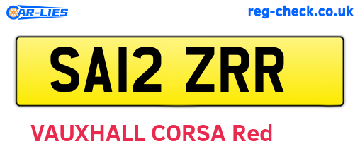 SA12ZRR are the vehicle registration plates.