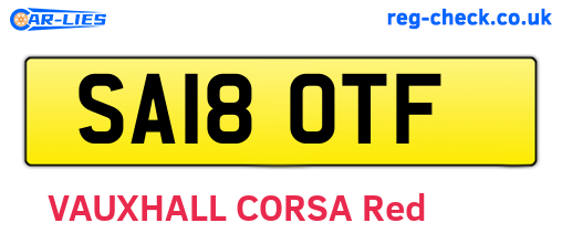 SA18OTF are the vehicle registration plates.