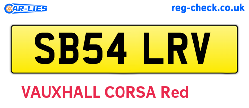SB54LRV are the vehicle registration plates.