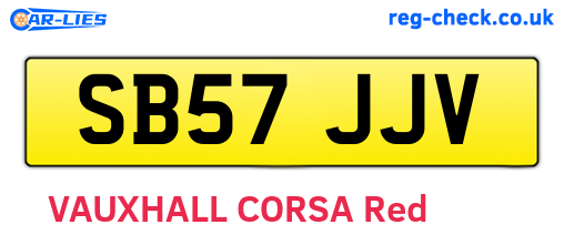 SB57JJV are the vehicle registration plates.