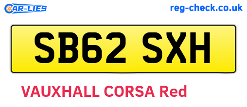 SB62SXH are the vehicle registration plates.
