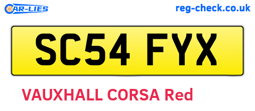 SC54FYX are the vehicle registration plates.
