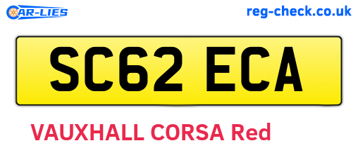 SC62ECA are the vehicle registration plates.
