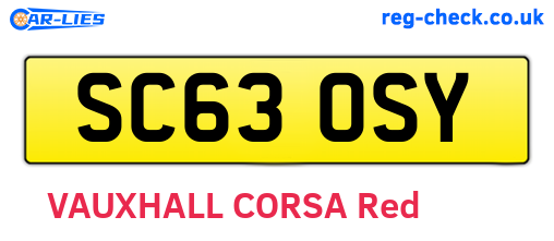 SC63OSY are the vehicle registration plates.
