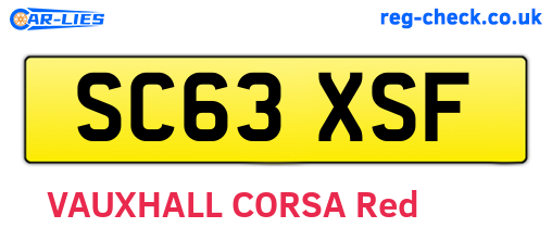 SC63XSF are the vehicle registration plates.