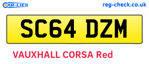 SC64DZM are the vehicle registration plates.