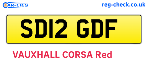 SD12GDF are the vehicle registration plates.