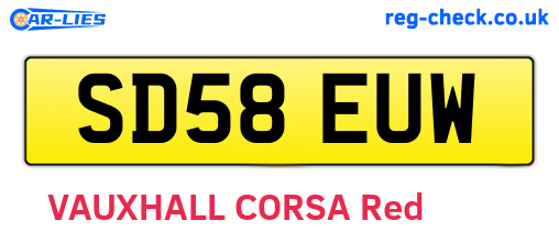 SD58EUW are the vehicle registration plates.