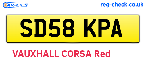 SD58KPA are the vehicle registration plates.