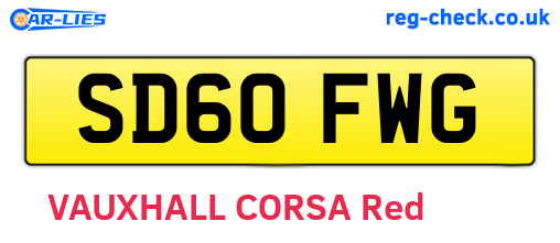 SD60FWG are the vehicle registration plates.