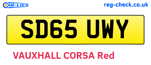 SD65UWY are the vehicle registration plates.