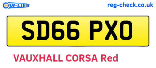 SD66PXO are the vehicle registration plates.