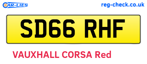 SD66RHF are the vehicle registration plates.
