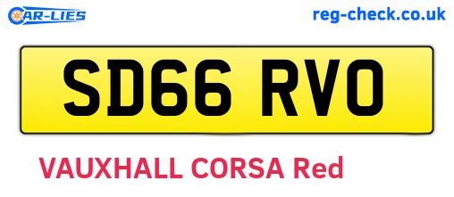 SD66RVO are the vehicle registration plates.