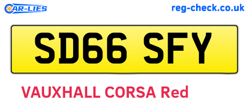 SD66SFY are the vehicle registration plates.