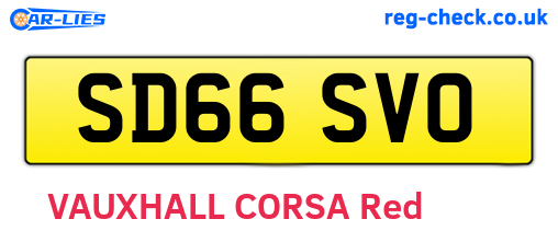 SD66SVO are the vehicle registration plates.