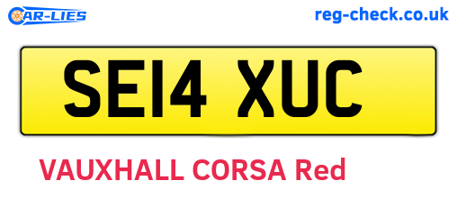 SE14XUC are the vehicle registration plates.