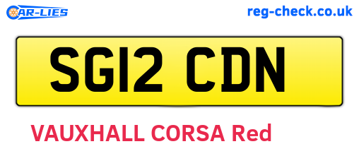 SG12CDN are the vehicle registration plates.