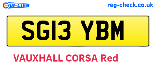 SG13YBM are the vehicle registration plates.