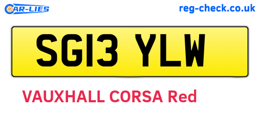 SG13YLW are the vehicle registration plates.