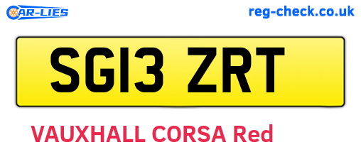 SG13ZRT are the vehicle registration plates.