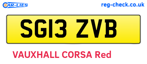 SG13ZVB are the vehicle registration plates.