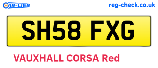 SH58FXG are the vehicle registration plates.
