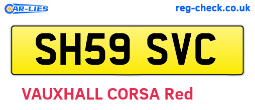 SH59SVC are the vehicle registration plates.